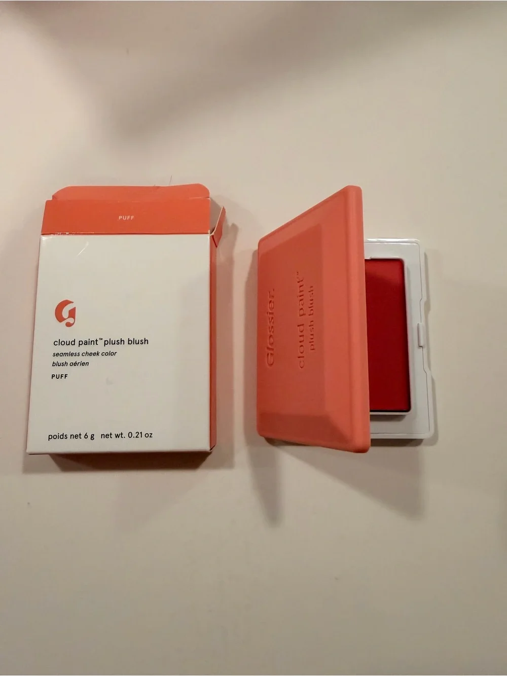Glossier Cloud Paint Plush Blush “Puff” (light pink) BNIB seamless cheek color